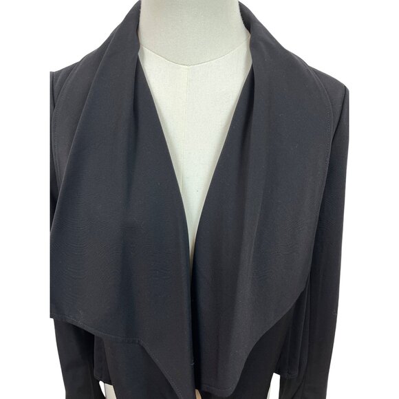 Patrizia Luca Womens Black Lace-Back Jacket With Draped Neckline Sz S - Picture 4 of 9